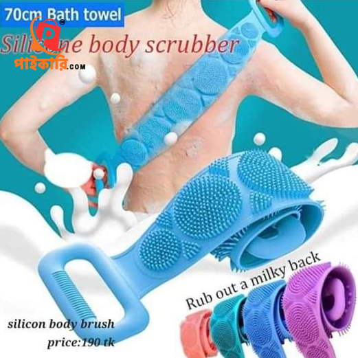 (1 pcs)Silicone Brushes Bath Towels Rubbing Back Mud Peeling Body Massage Shower